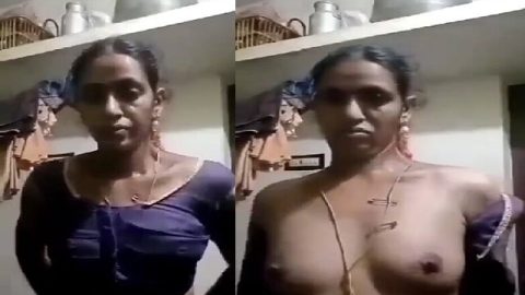 Unsatisfied Tamil village aunty striptease nude MMS