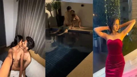 Rich Couple Fuck Enjoying Her Home Swimming Pool
