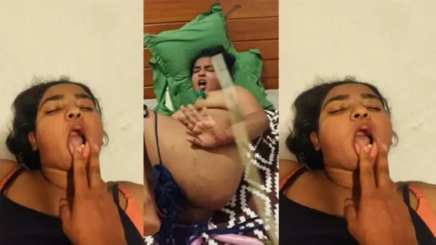 Lankan Chubby Wife Blowjobs Fucked in Two Holes Using Brinjals