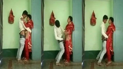 Desi Bhabhi standing sex with young Devar Desi Porn MMS